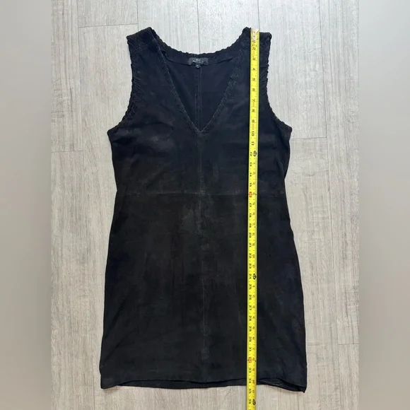 MLV Mayren Lee VirayxRevolve 100%Goat Suede genuine leather Black Dress - Size M - Picture 3 of 9